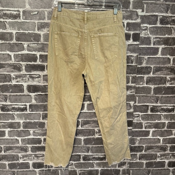 Bridge by Gly mom jeans red clay tan distressed raw hem - Picture 7 of 10